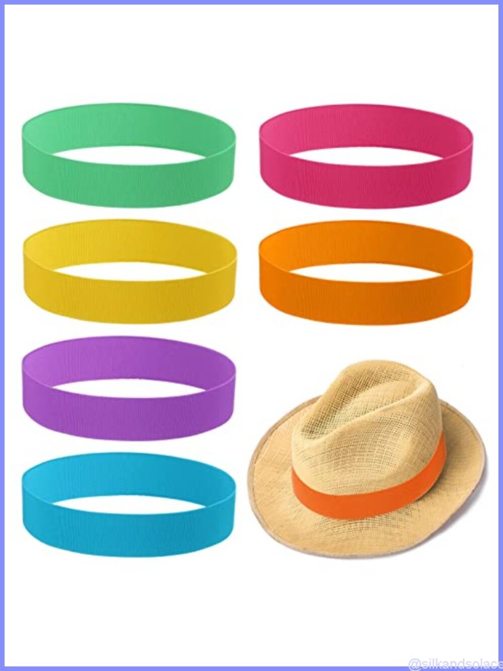 6 Pack Stretchable Elastic Hat Bands for Cowboy Panama Straw Hats